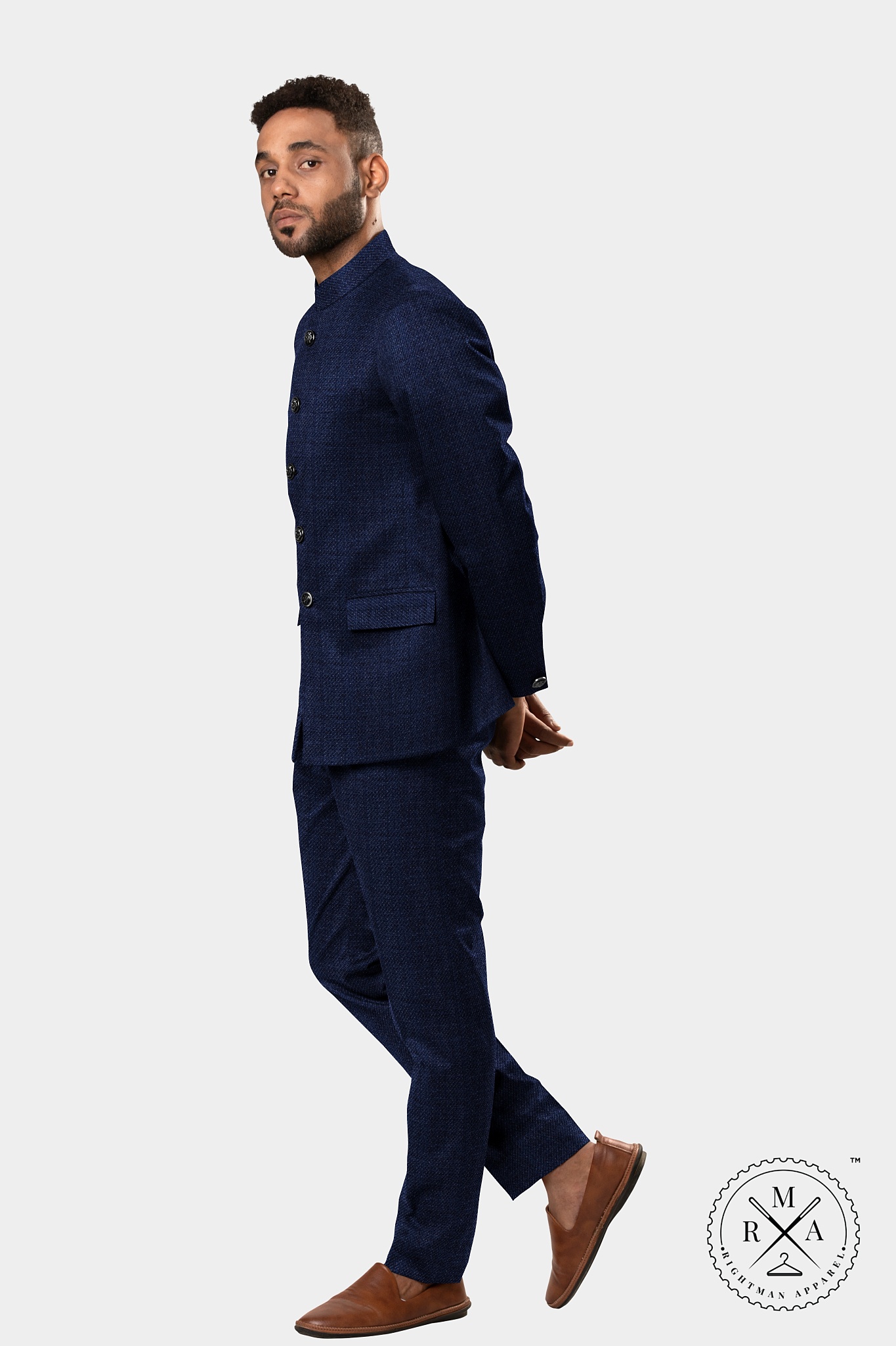 Blue Jodhpuri Suit With Rugged Look SU103